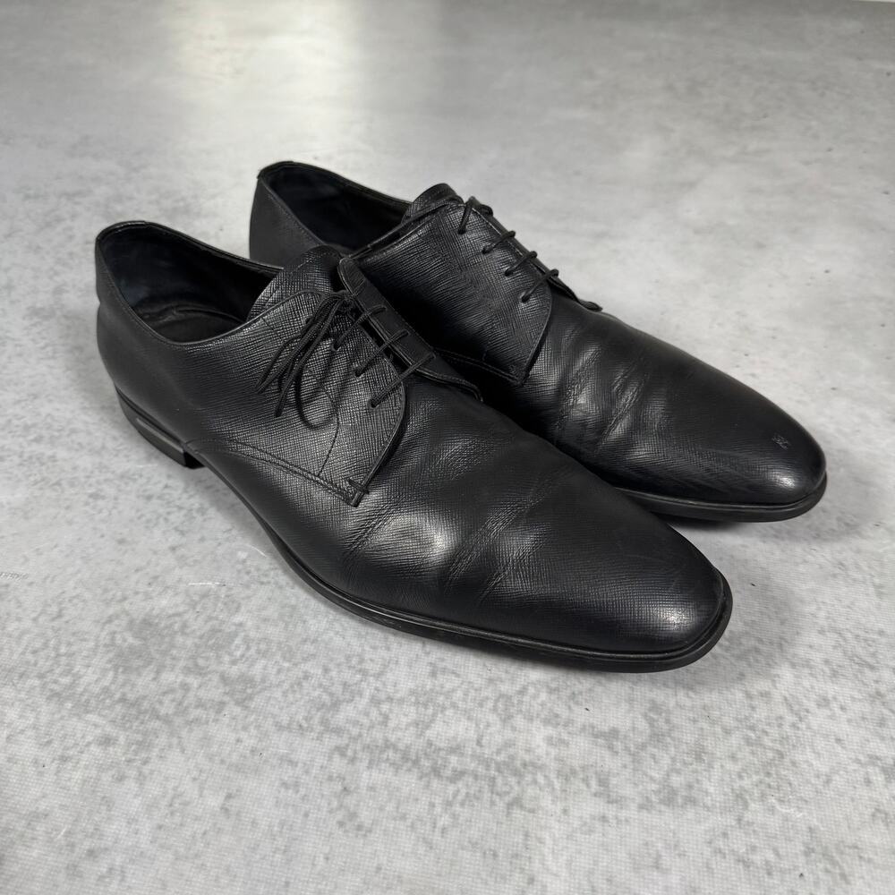 PRADA Saffiano Leather Derby Dress Formal Shoes - Size: UK 12/ US 13